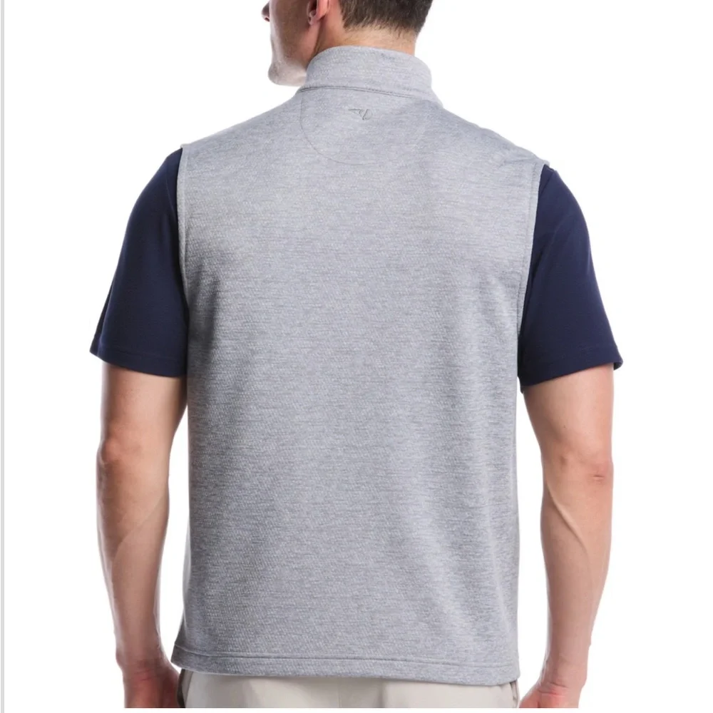 NWT Men's Gray Grand Slam Mini Argyle Quilted Golf Vest Size Small
